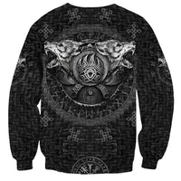 Viking Sweatshirt Norse Wolf and Bearclaw Fusion - Wonder Print Shop