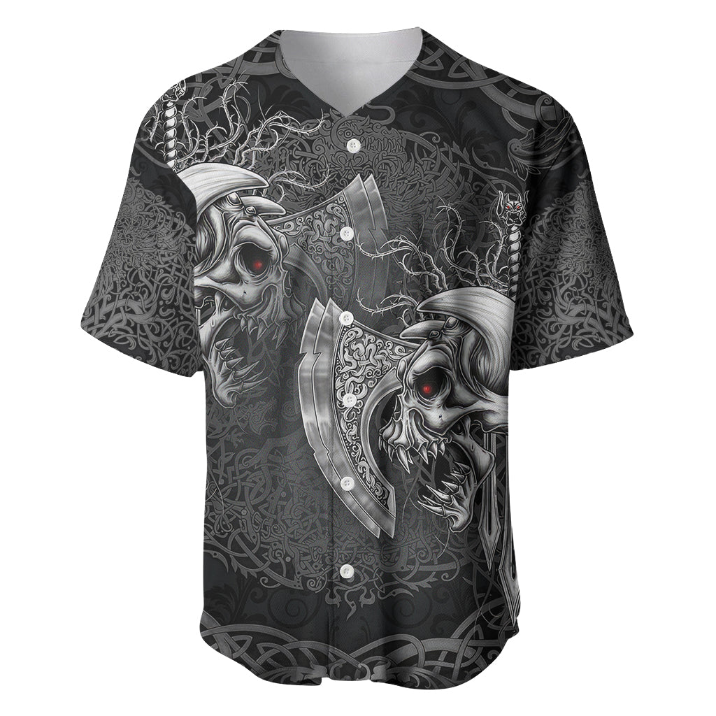 Until Valhalla Viking Skull Baseball Jersey - Wonder Print Shop