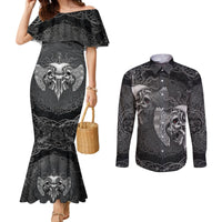 until-valhalla-viking-skull-couples-matching-mermaid-dress-and-long-sleeve-button-shirts