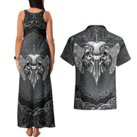 Until Valhalla Viking Skull Couples Matching Tank Maxi Dress and Hawaiian Shirt - Wonder Print Shop
