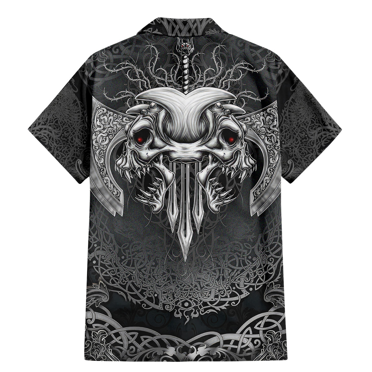 Until Valhalla Viking Skull Family Matching Mermaid Dress and Hawaiian Shirt - Wonder Print Shop