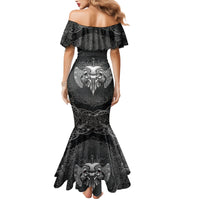 Until Valhalla Viking Skull Family Matching Mermaid Dress and Hawaiian Shirt - Wonder Print Shop