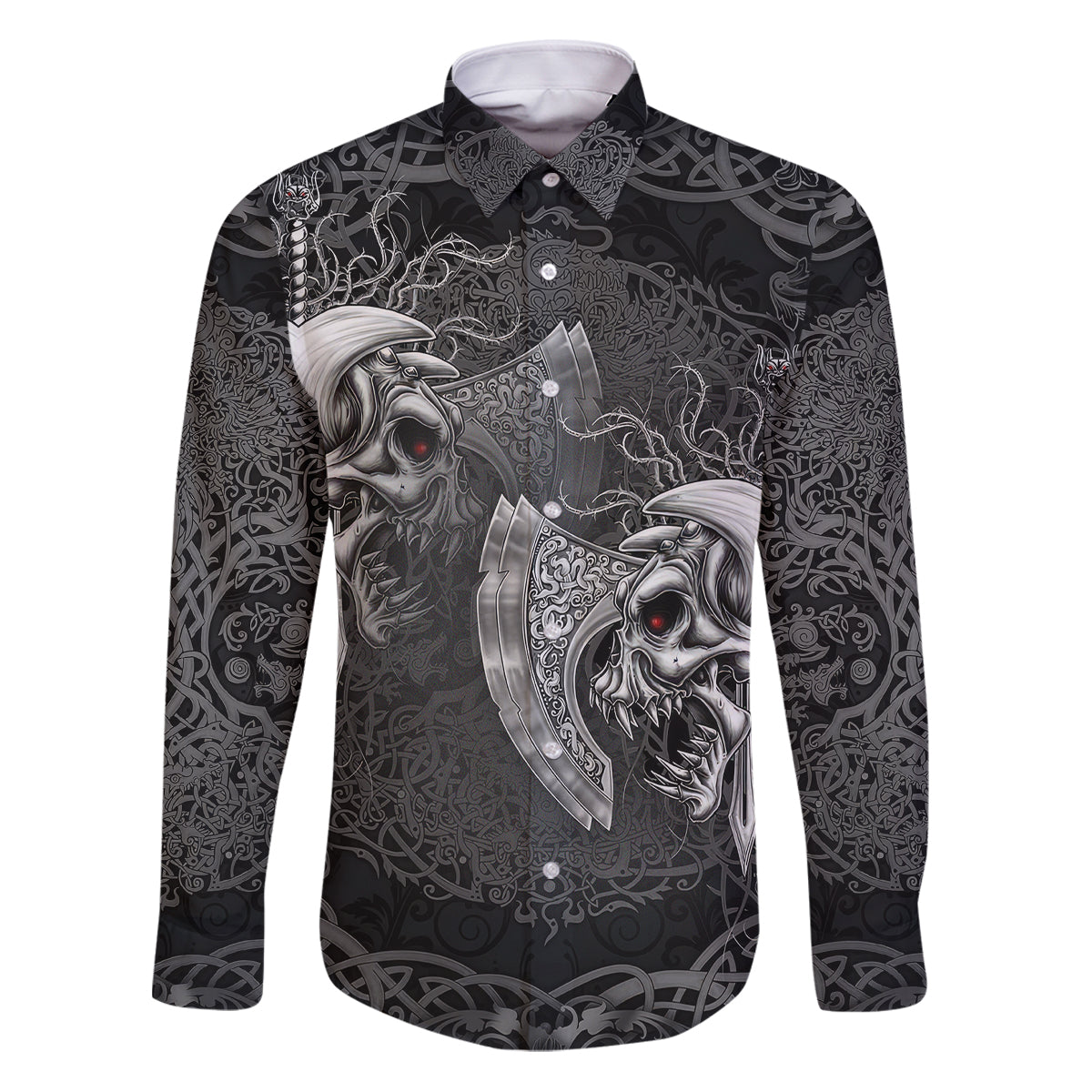 Until Valhalla Viking Skull Family Matching Puletasi Dress and Hawaiian Shirt - Wonder Print Shop