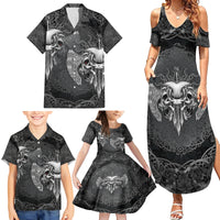 Until Valhalla Viking Skull Family Matching Summer Maxi Dress and Hawaiian Shirt - Wonder Print Shop