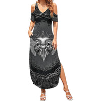 Until Valhalla Viking Skull Family Matching Summer Maxi Dress and Hawaiian Shirt - Wonder Print Shop
