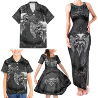 Until Valhalla Viking Skull Family Matching Tank Maxi Dress and Hawaiian Shirt - Wonder Print Shop