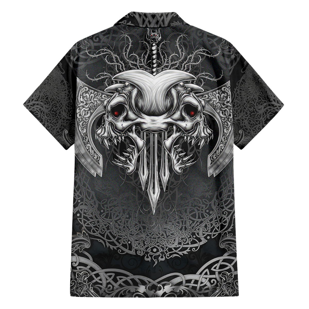 Until Valhalla Viking Skull Hawaiian Shirt - Wonder Print Shop