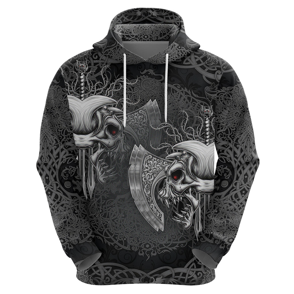 Until Valhalla Viking Skull Hoodie - Wonder Print Shop
