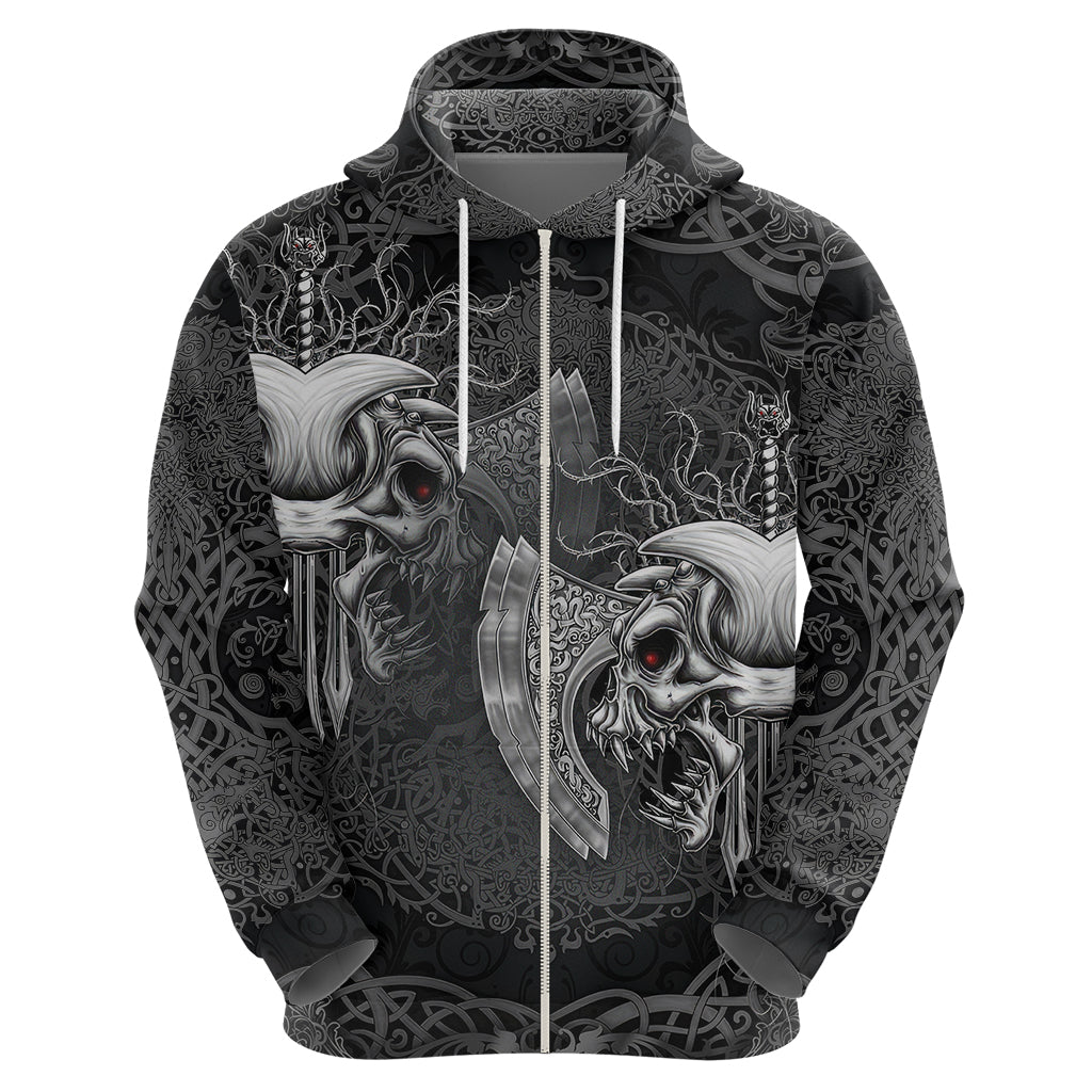 Until Valhalla Viking Skull Hoodie - Wonder Print Shop