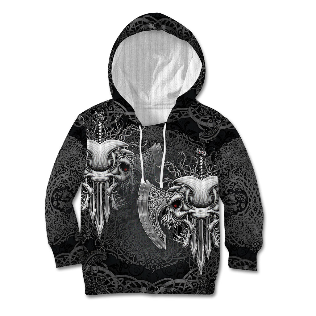 Until Valhalla Viking Skull Kid Hoodie - Wonder Print Shop