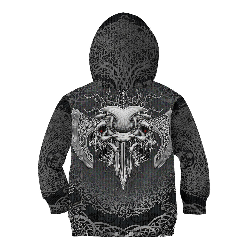 Until Valhalla Viking Skull Kid Hoodie - Wonder Print Shop