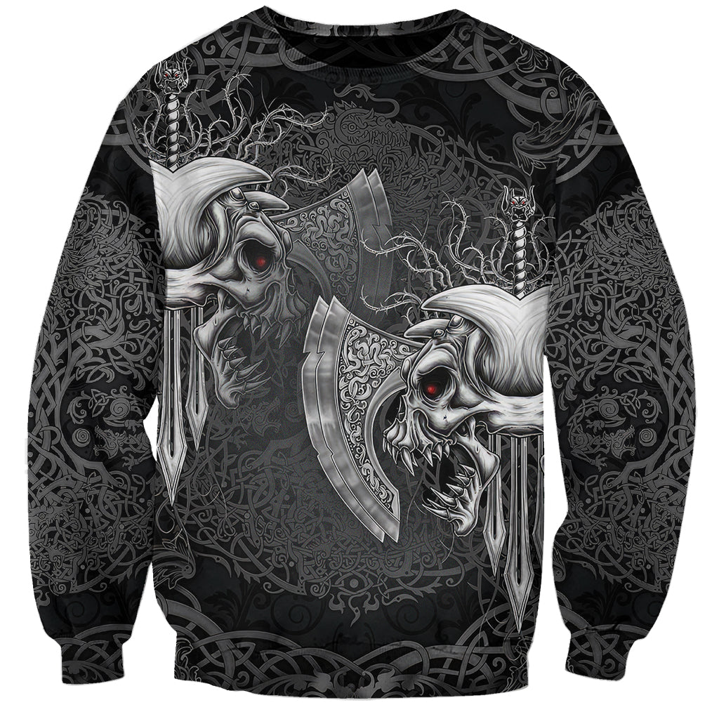 Until Valhalla Viking Skull Sweatshirt - Wonder Print Shop