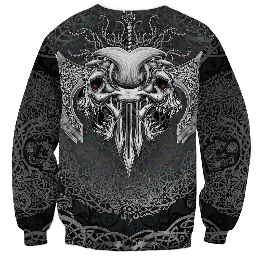 Until Valhalla Viking Skull Sweatshirt - Wonder Print Shop
