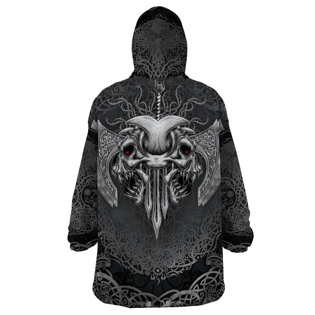 Until Valhalla Viking Skull Wearable Blanket Hoodie - Wonder Print Shop
