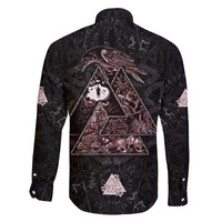 Viking Odin Family Matching Long Sleeve Bodycon Dress and Hawaiian Shirt Viking Allfather's Radiance - Wonder Print Shop