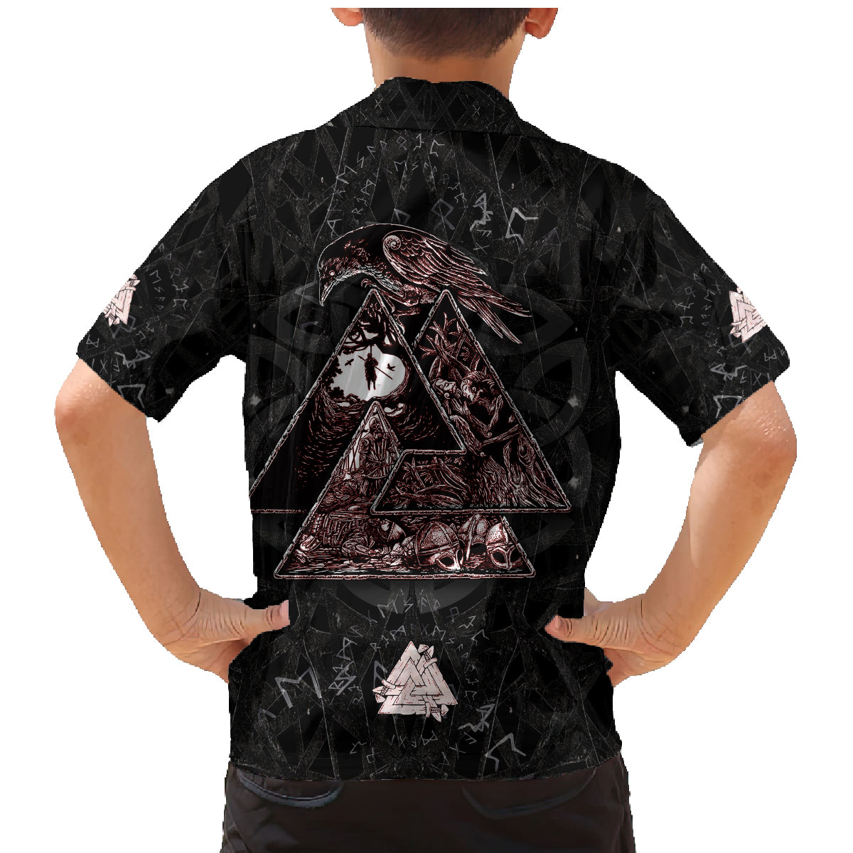 Viking Odin Family Matching Mermaid Dress and Hawaiian Shirt Viking Allfather's Radiance - Wonder Print Shop