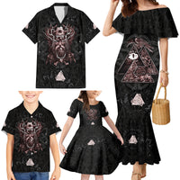 Viking Odin Family Matching Mermaid Dress and Hawaiian Shirt Viking Allfather's Radiance - Wonder Print Shop