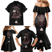Viking Odin Family Matching Mermaid Dress and Hawaiian Shirt Viking Allfather's Radiance - Wonder Print Shop