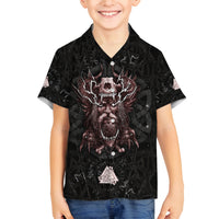 Viking Odin Family Matching Off Shoulder Long Sleeve Dress and Hawaiian Shirt Viking Allfather's Radiance - Wonder Print Shop