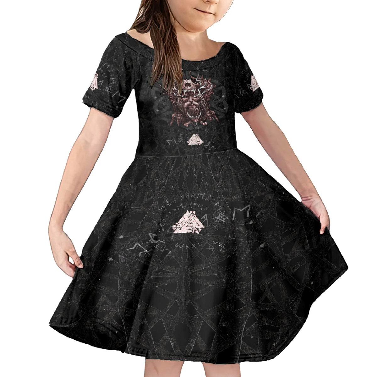 Viking Odin Family Matching Off Shoulder Maxi Dress and Hawaiian Shirt Viking Allfather's Radiance - Wonder Print Shop