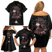 Viking Odin Family Matching Off Shoulder Short Dress and Hawaiian Shirt Viking Allfather's Radiance - Wonder Print Shop