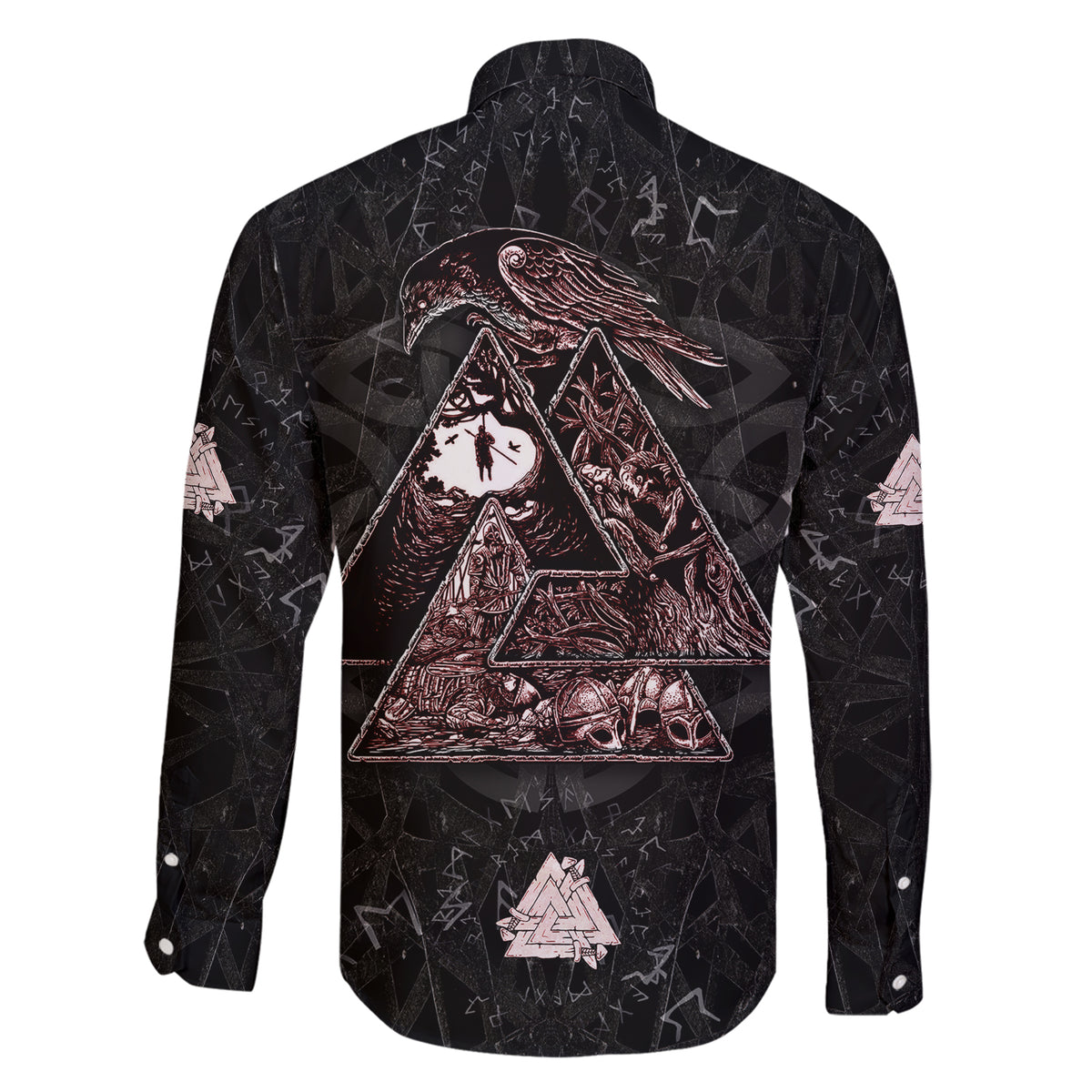 Viking Odin Family Matching Short Sleeve Bodycon Dress and Hawaiian Shirt Viking Allfather's Radiance - Wonder Print Shop
