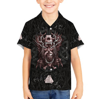 Viking Odin Family Matching Short Sleeve Bodycon Dress and Hawaiian Shirt Viking Allfather's Radiance - Wonder Print Shop