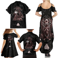 Viking Odin Family Matching Summer Maxi Dress and Hawaiian Shirt Viking Allfather's Radiance - Wonder Print Shop
