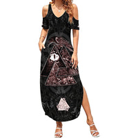 Viking Odin Family Matching Summer Maxi Dress and Hawaiian Shirt Viking Allfather's Radiance - Wonder Print Shop