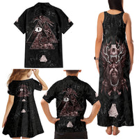 Viking Odin Family Matching Tank Maxi Dress and Hawaiian Shirt Viking Allfather's Radiance - Wonder Print Shop