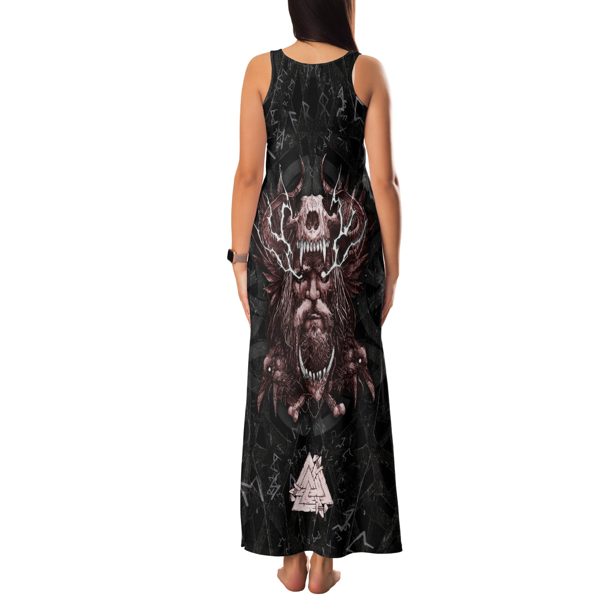 Viking Odin Family Matching Tank Maxi Dress and Hawaiian Shirt Viking Allfather's Radiance - Wonder Print Shop