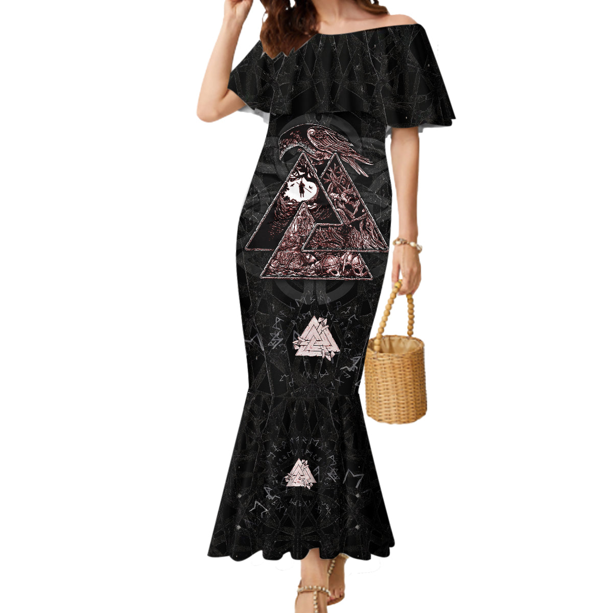 Viking Odin Mermaid Dress Viking Allfather's Radiance - Wonder Print Shop