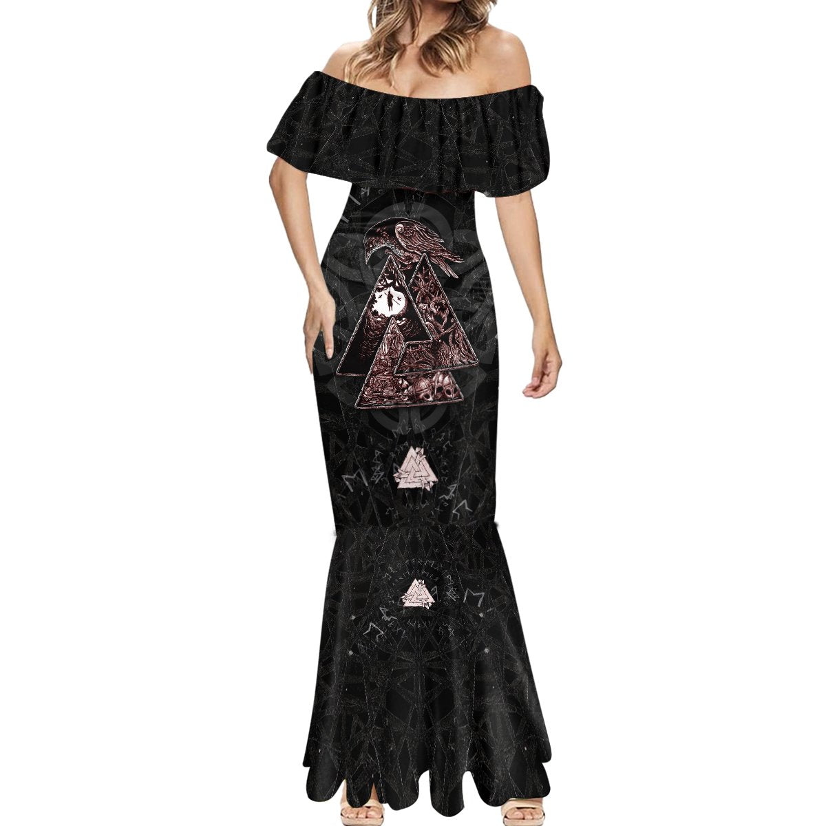 Viking Odin Mermaid Dress Viking Allfather's Radiance - Wonder Print Shop