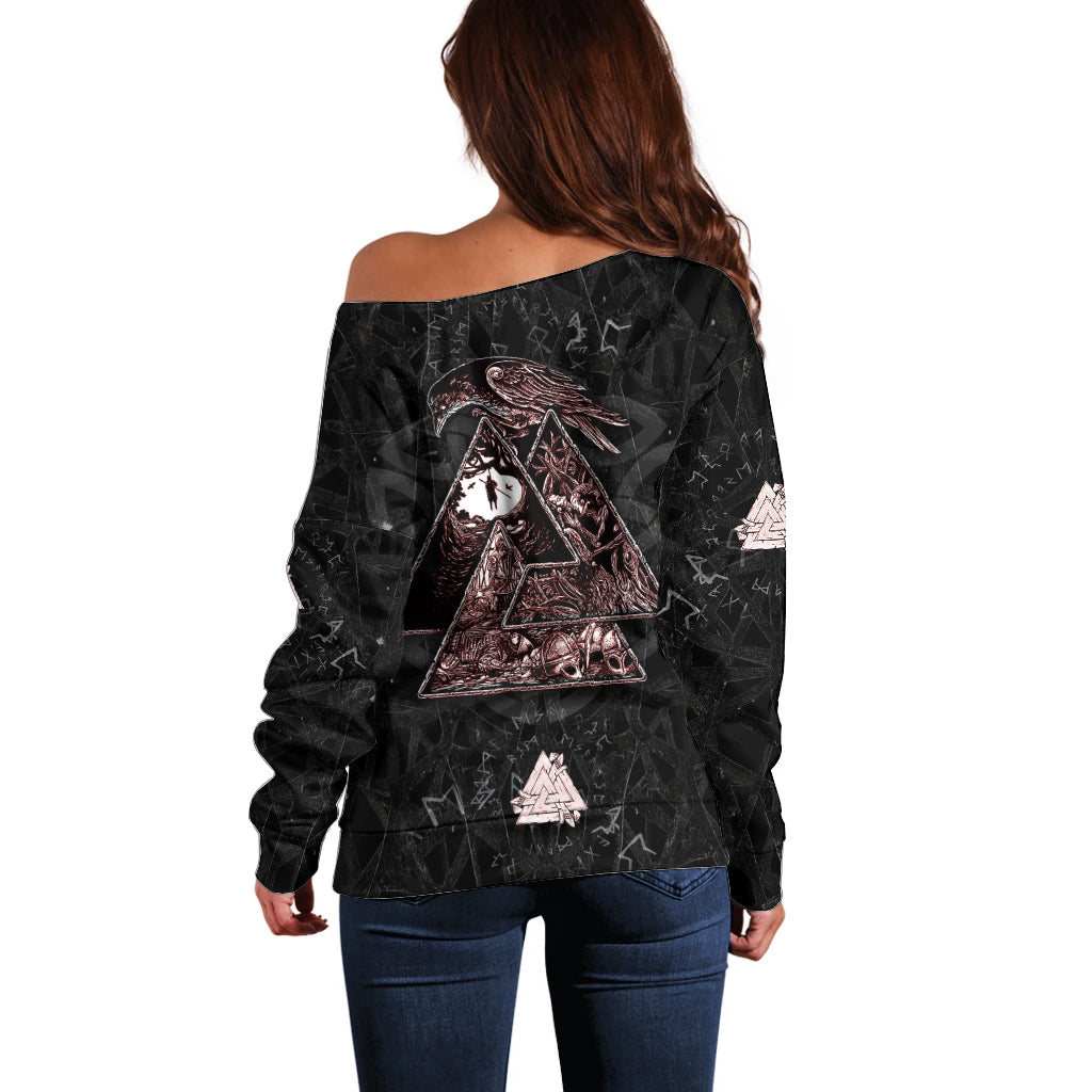 Viking Odin Off Shoulder Sweater Viking Allfather's Radiance - Wonder Print Shop