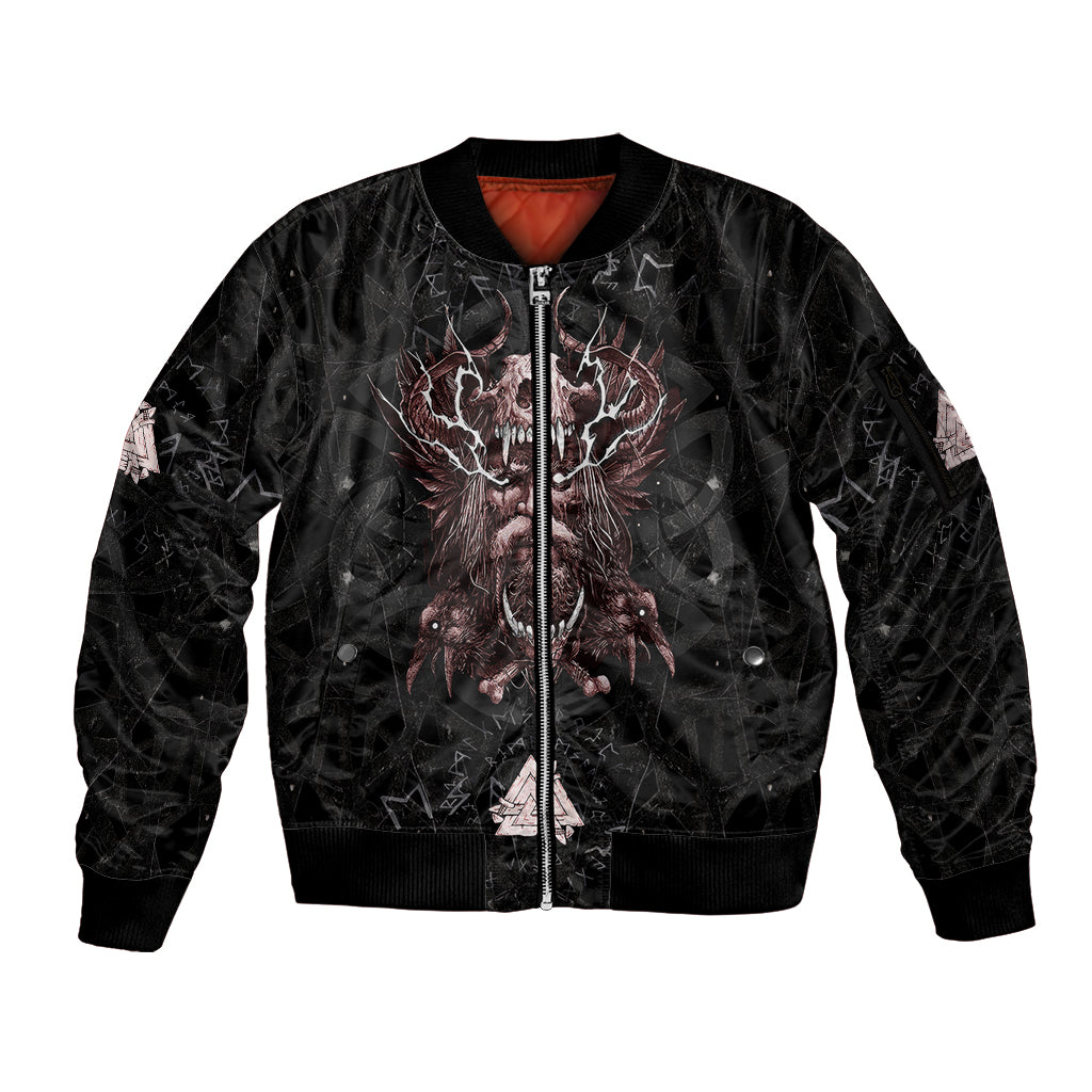 Viking Odin Sleeve Zip Bomber Jacket Viking Allfather's Radiance - Wonder Print Shop