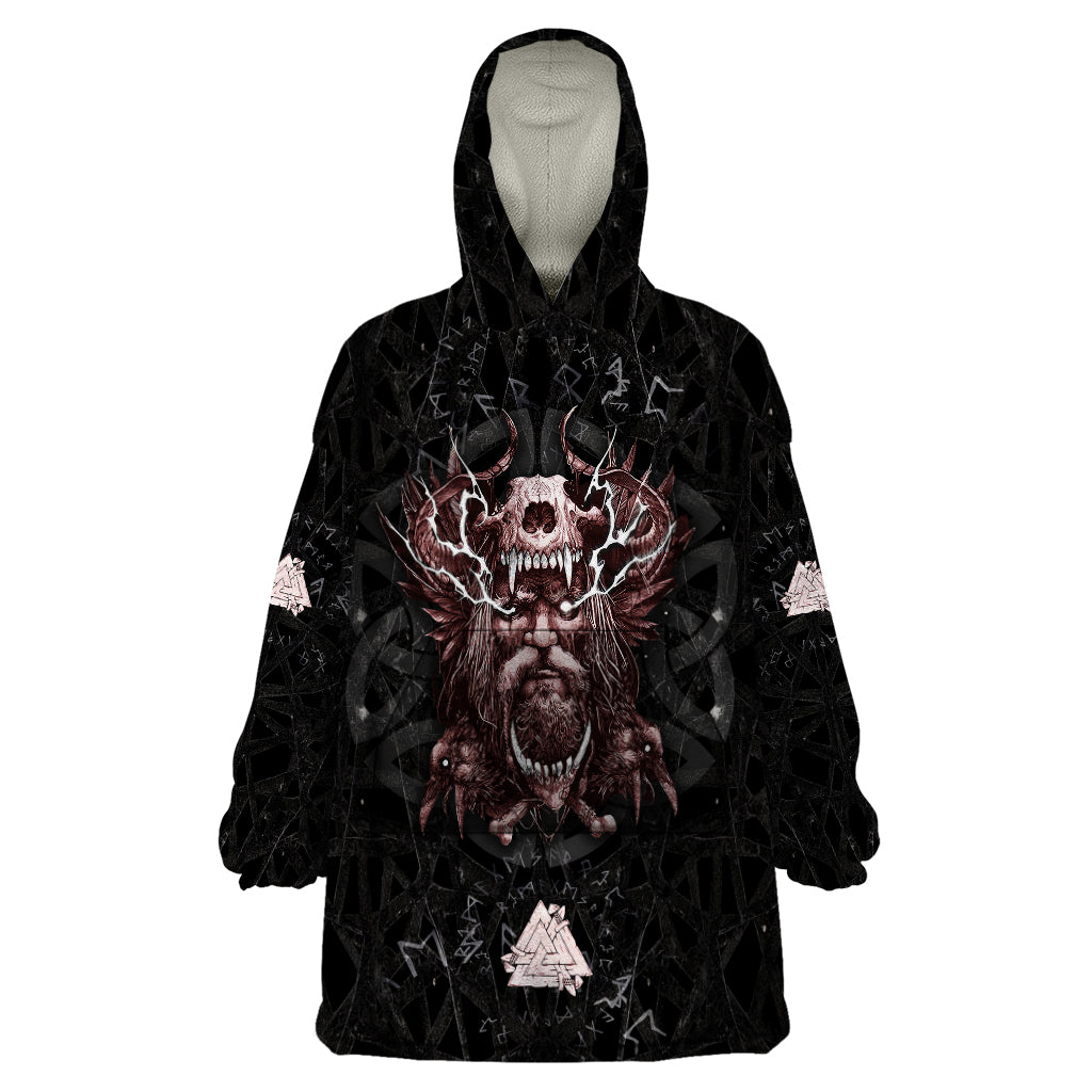 Viking Odin Wearable Blanket Hoodie Viking Allfather's Radiance - Wonder Print Shop