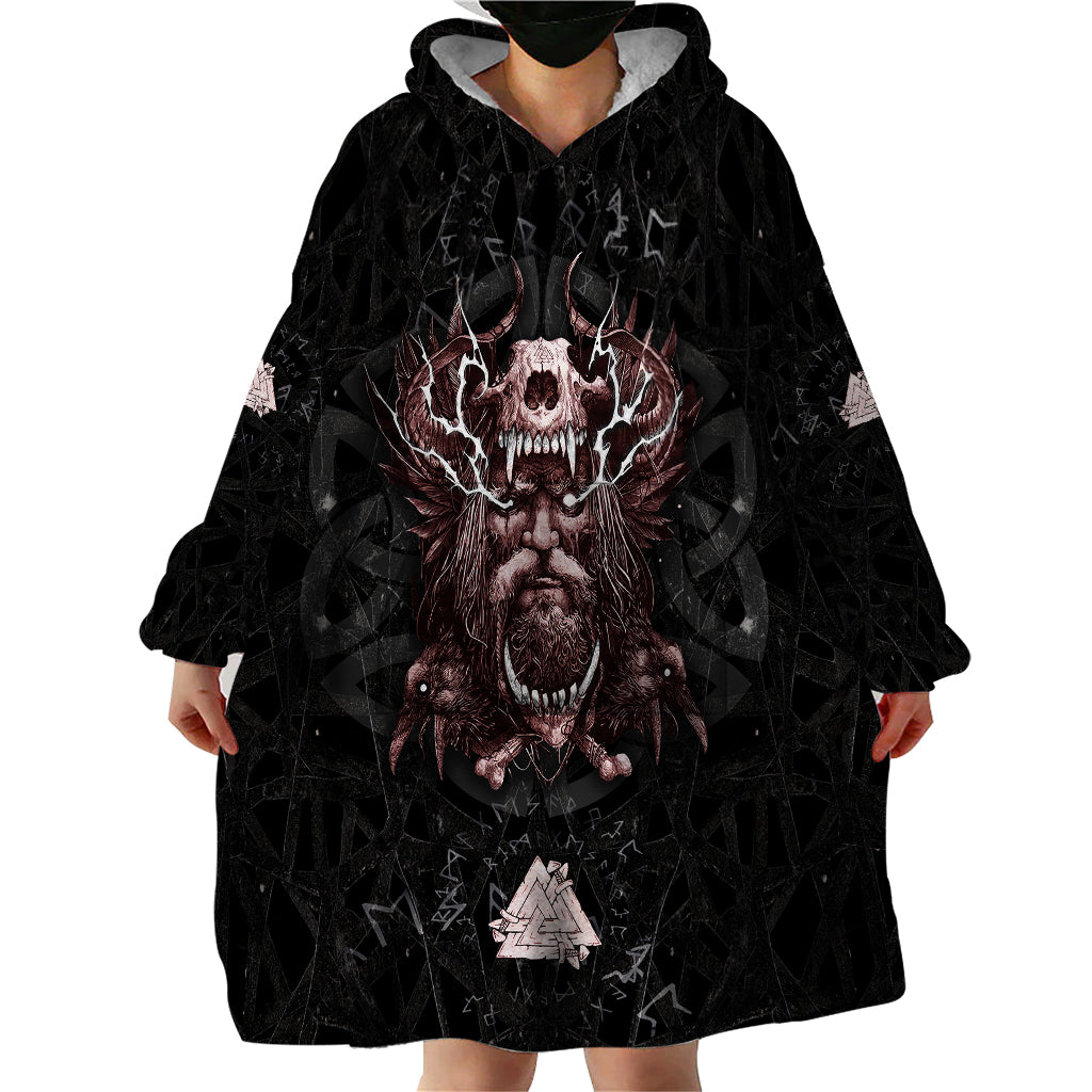 Viking Odin Wearable Blanket Hoodie Viking Allfather's Radiance - Wonder Print Shop