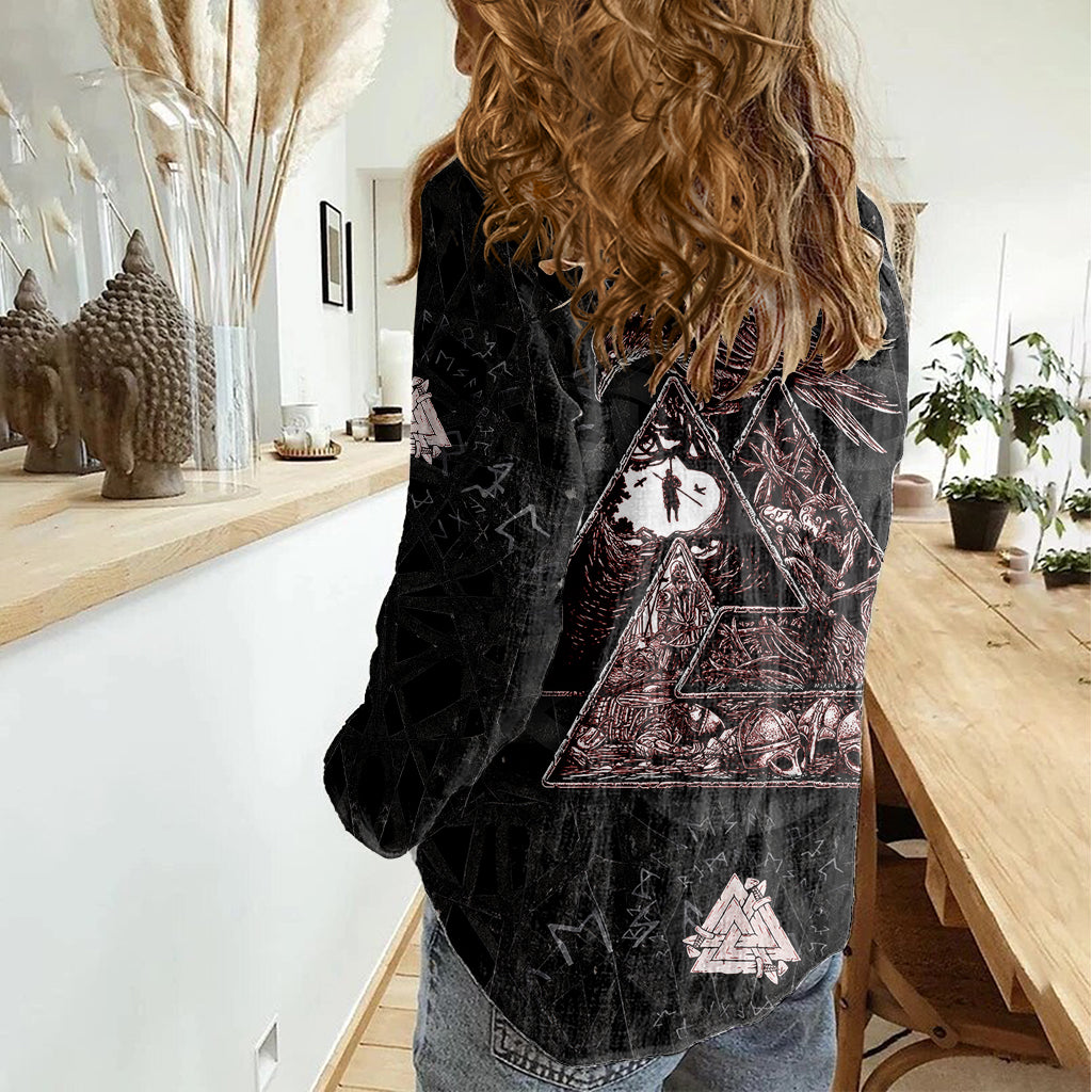 Viking Odin Women Casual Shirt Viking Allfather's Radiance - Wonder Print Shop