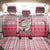 Poland Christmas Back Car Seat Cover with Santa Riding Stork White Eagle Emblem and Red Snowflake Knit Pattern Design - Wonder Print Shop