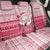 Poland Christmas Back Car Seat Cover with Santa Riding Stork White Eagle Emblem and Red Snowflake Knit Pattern Design - Wonder Print Shop