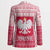Poland Christmas Blazer with Santa Riding Stork White Eagle Emblem and Red Snowflake Knit Pattern Design - Wonder Print Shop