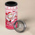 Poland Christmas 4 in 1 Can Cooler Tumbler with Santa Riding Stork White Eagle Emblem and Red Snowflake Knit Pattern Design - Wonder Print Shop