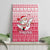 Poland Christmas Canvas Wall Art with Santa Riding Stork White Eagle Emblem and Red Snowflake Knit Pattern Design - Wonder Print Shop