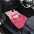Poland Christmas Car Mats with Santa Riding Stork White Eagle Emblem and Red Snowflake Knit Pattern Design - Wonder Print Shop