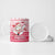 Poland Christmas Ceramic Mug with Santa Riding Stork White Eagle Emblem and Red Snowflake Knit Pattern Design - Wonder Print Shop