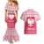 Poland Christmas Couples Matching Mermaid Dress and Hawaiian Shirt with Santa Riding Stork White Eagle Emblem and Red Snowflake Knit Pattern Design - Wonder Print Shop
