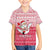 Poland Christmas Family Matching Off Shoulder Maxi Dress and Hawaiian Shirt with Santa Riding Stork White Eagle Emblem and Red Snowflake Knit Pattern Design - Wonder Print Shop