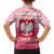 Poland Christmas Family Matching Summer Maxi Dress and Hawaiian Shirt with Santa Riding Stork White Eagle Emblem and Red Snowflake Knit Pattern Design - Wonder Print Shop