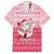 Poland Christmas Family Matching Summer Maxi Dress and Hawaiian Shirt with Santa Riding Stork White Eagle Emblem and Red Snowflake Knit Pattern Design - Wonder Print Shop