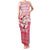 Poland Christmas Family Matching Tank Maxi Dress and Hawaiian Shirt with Santa Riding Stork White Eagle Emblem and Red Snowflake Knit Pattern Design - Wonder Print Shop